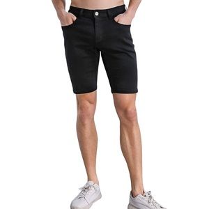 NWT ZLZ Denim Men's Slim Fit Stretch Jean Shorts, Black Size 32W